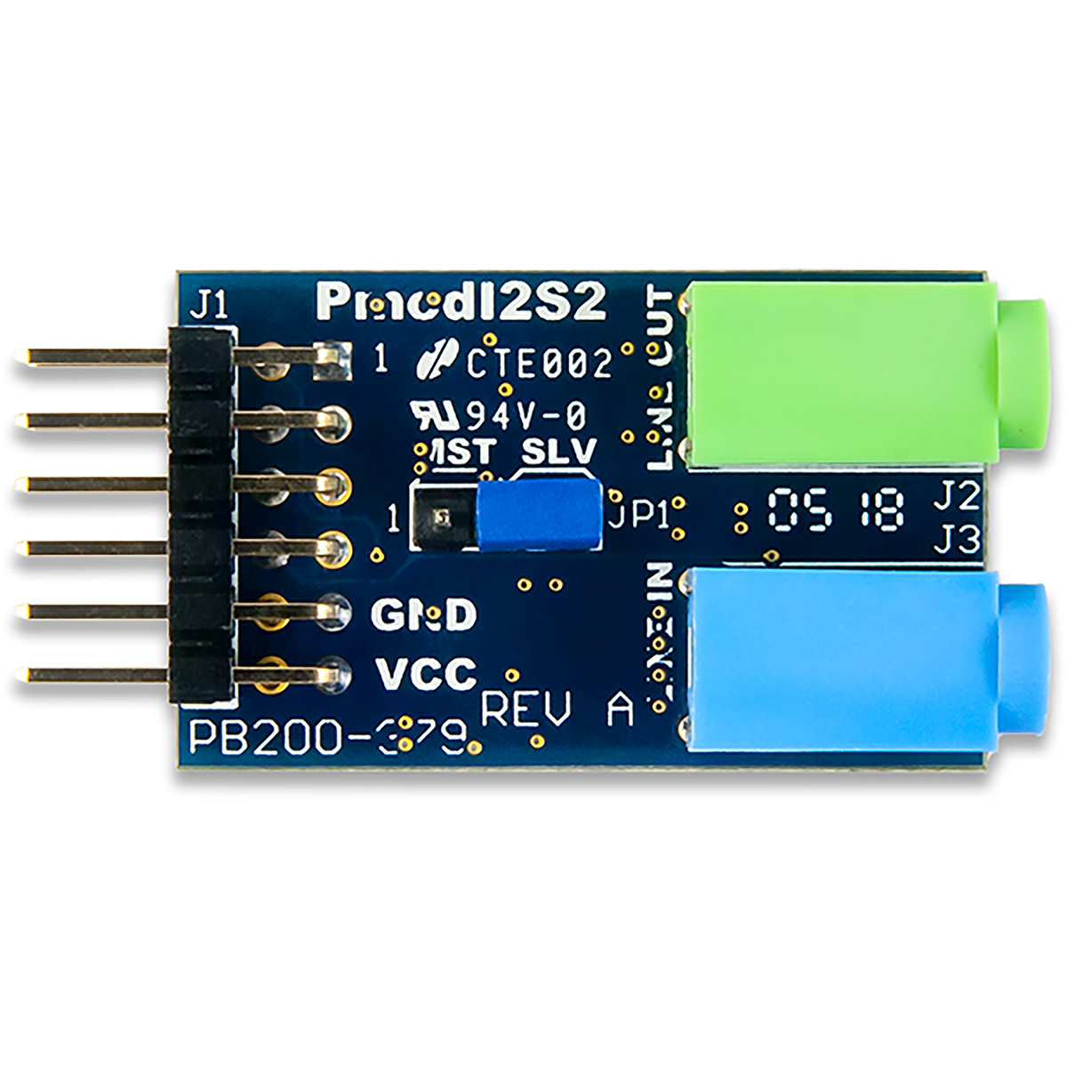 410-379 Digilent  Pmod I2S2 Stereo Audio Input and Output Accessory for Cirrus CS5343 Audio A/D Converter, Cirrus CS5343