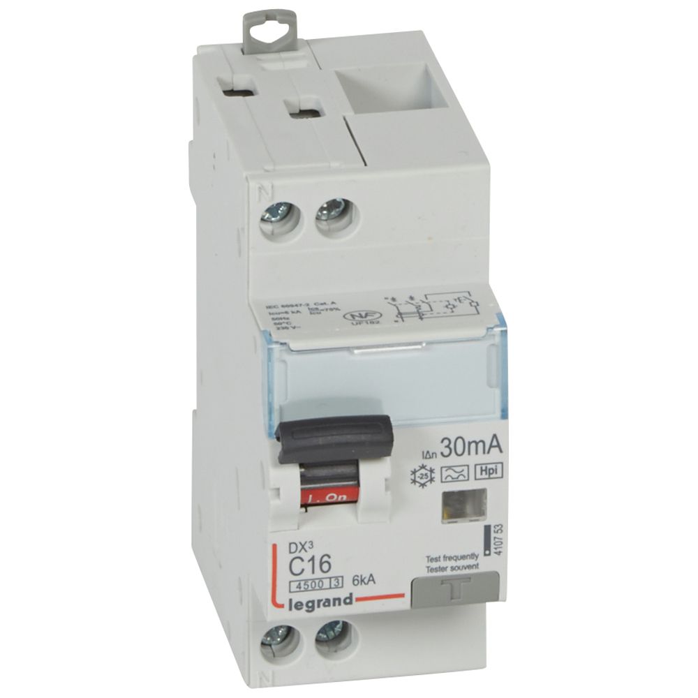 Legrand Circuit Breaker - 2-Pole, DIN Rail, 30mA Current Rating, 4500 A, 230V ac