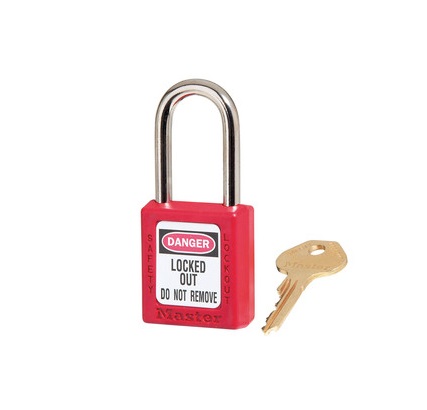 Master Lock Key Thermoplastic Safety Padlock, 6 mm Shackle