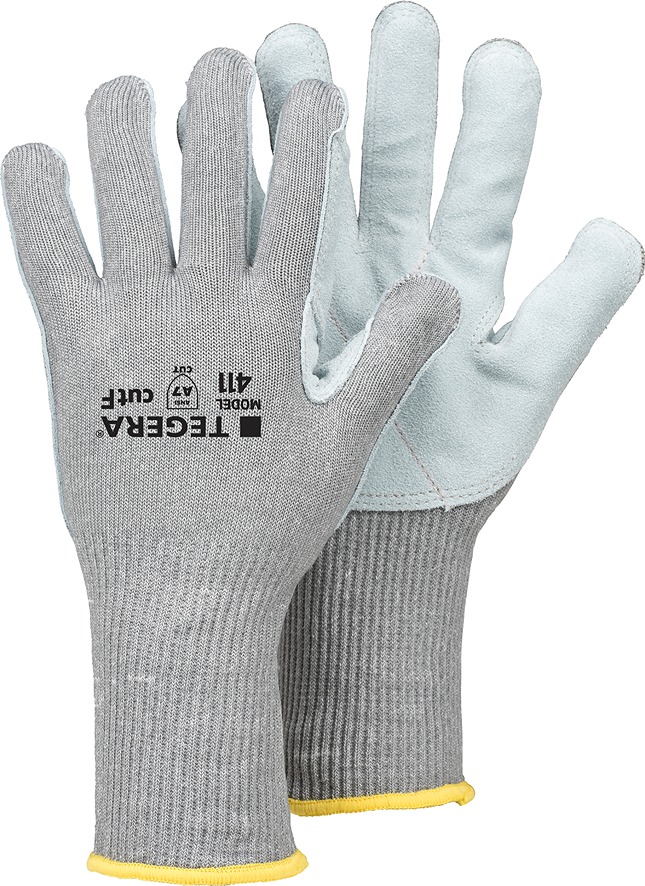 Tegera TEGERA Grey Fibreglass, HPPE, Polyester, Spandex, Stainless Steel Fibre Yarn Work Gloves, Size 11