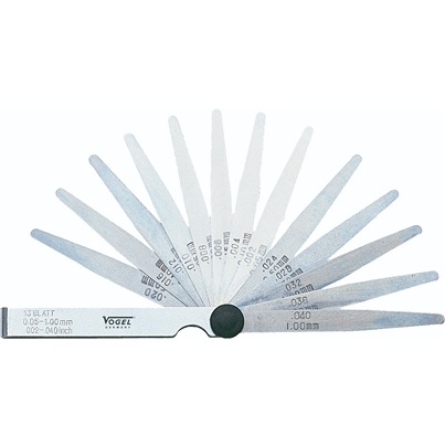 Vogel 411005 Hardened Spring Steel Feeler Gauge, 13 Blades