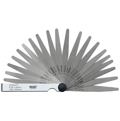 Vogel 411009 Hardened Spring Steel Feeler Gauge, 21 Blades