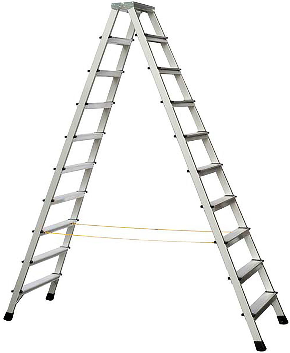 Zarges Aluminium 10 steps Step Ladder, 2.2 m open length