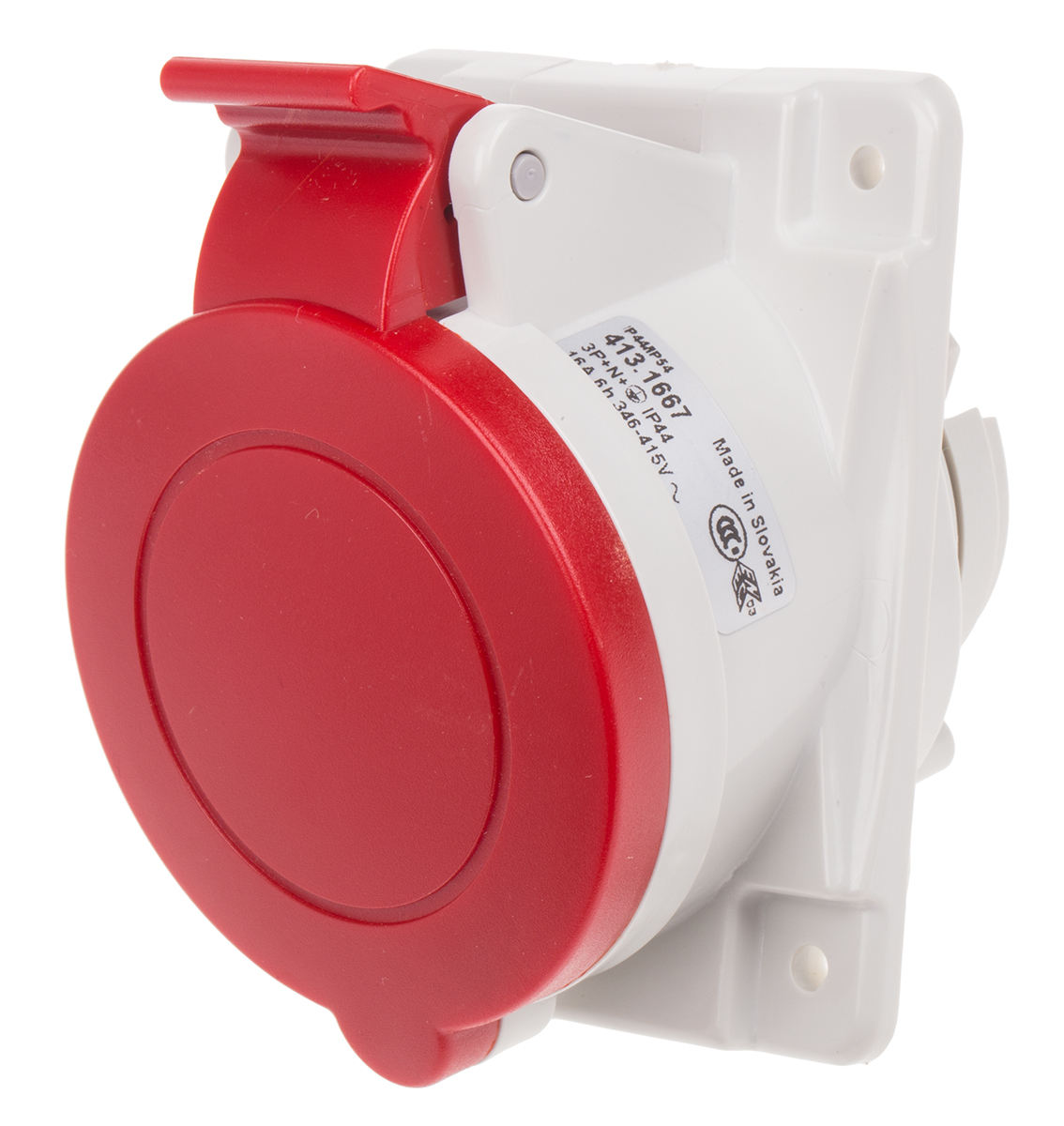 Scame, Optima IP44 Red Heavy Duty Power Connector, Panel Mount, 3P+N+PE, Rated At 16A, 415V