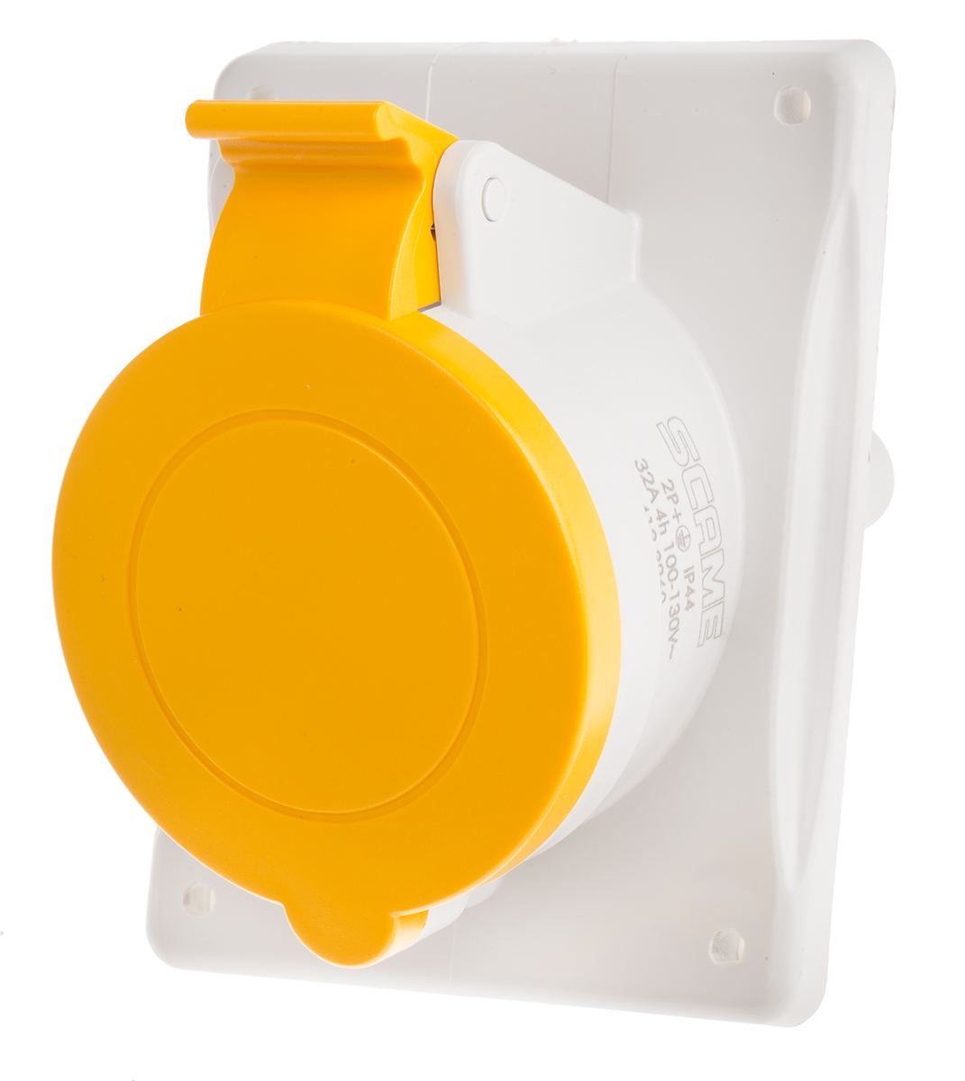 Scame, Optima IP44 Yellow Heavy Duty Power Connector, Panel Mount, 2P+PE, Rated At 32A, 110V