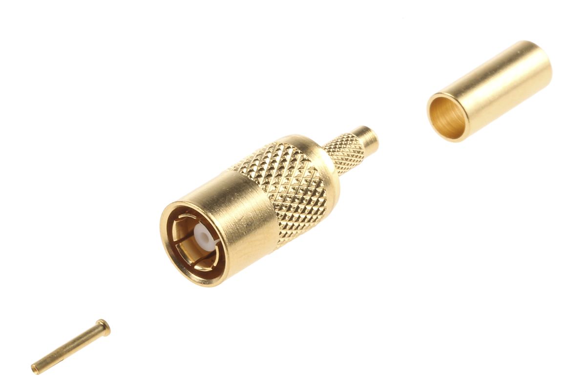 TE Connectivity SMB Series Cable Male SMB, 50 Ω, Straight Body Crimp