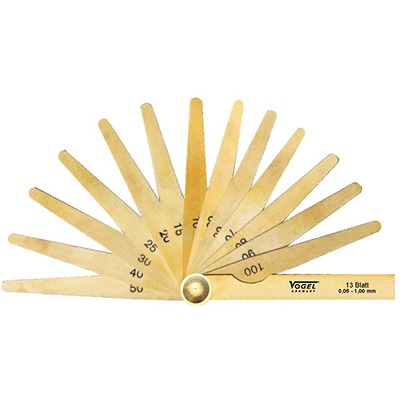Vogel 414105 Brass, Stainless Steel Feeler Gauge, 13 Blades