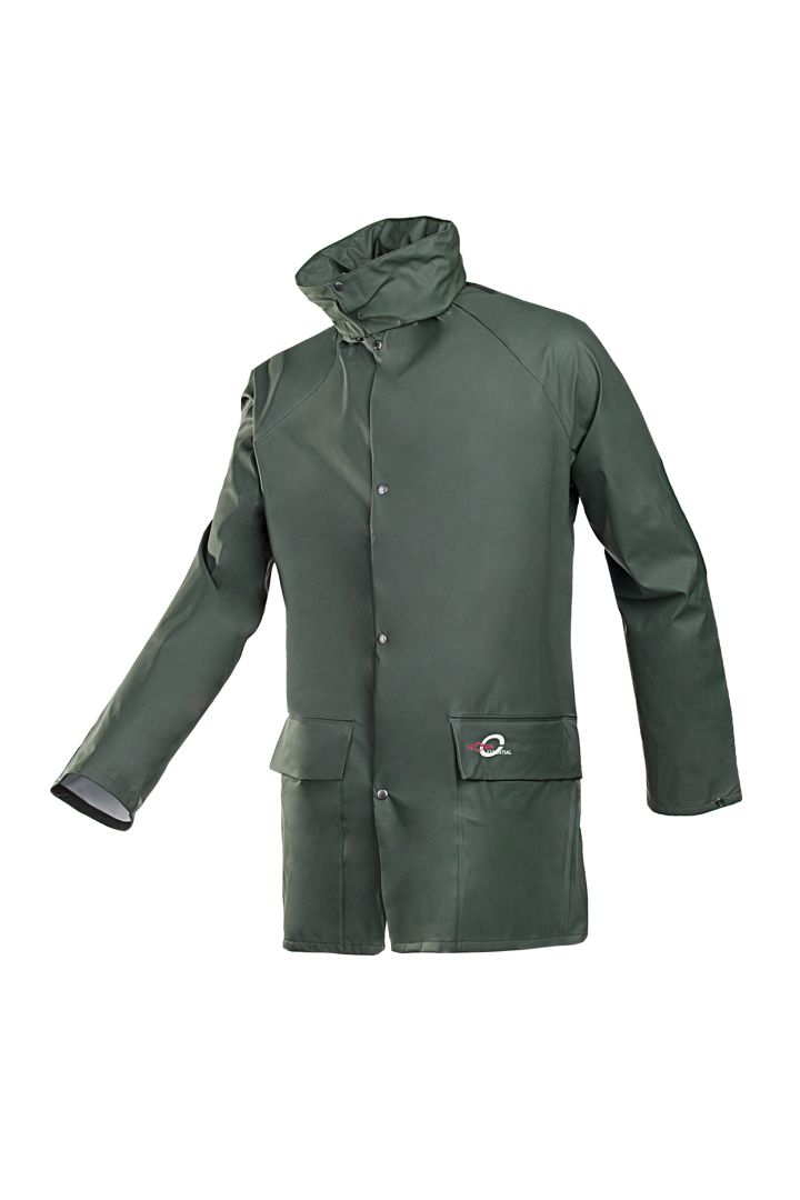 Sioen Jakarta Green, Water Repellent Rain Jacket Zip, 3XL 1 EA