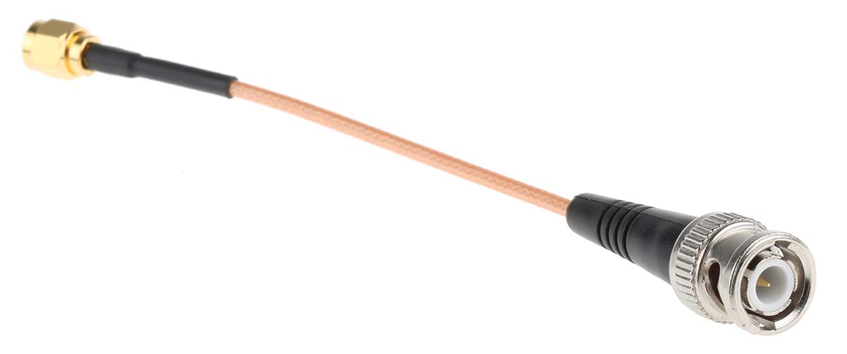 Cinch BNC, SMA Series, RG316 Coaxial Coaxial Cable 50 Ω, Black, Terminated