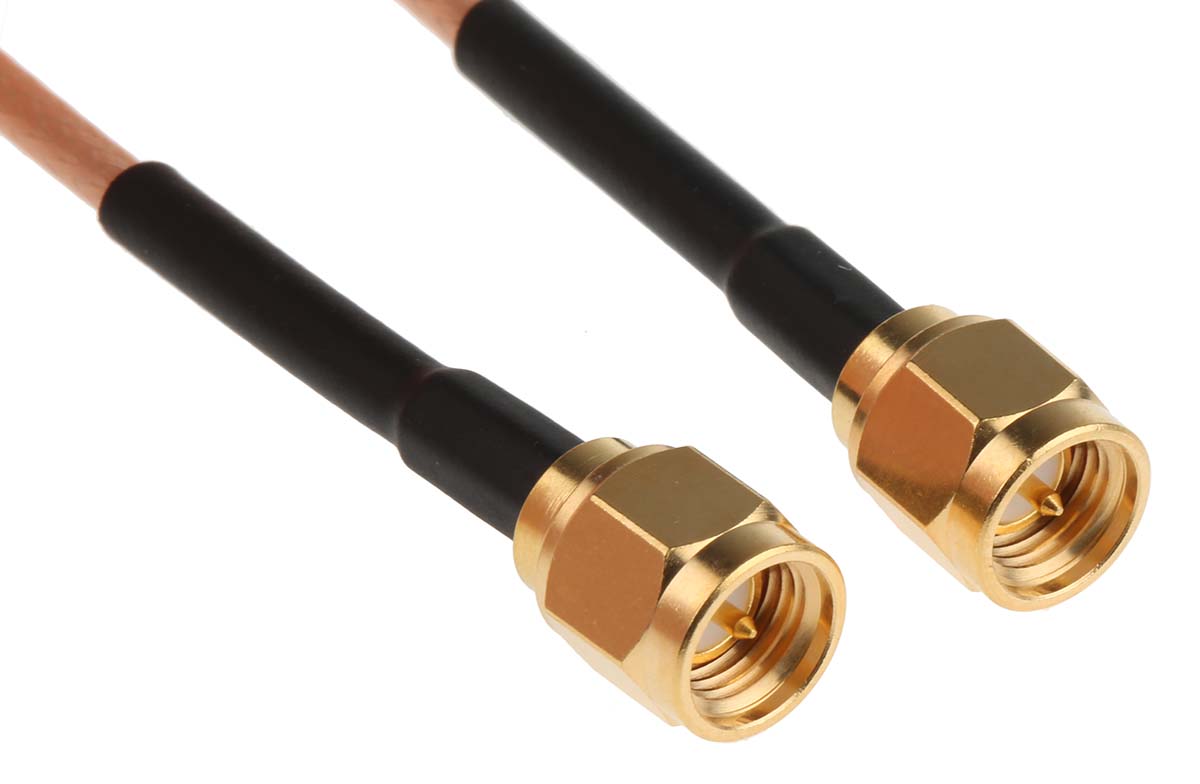 Cinch SMA Series, 457.2 mm, RG316 Coaxial Coaxial Cable 50 Ω, Black, Terminated