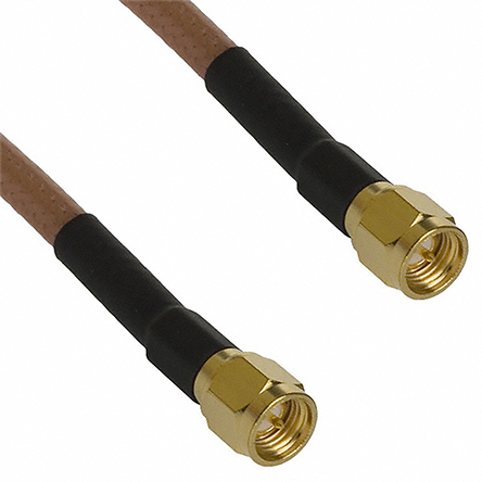 Cinch SMA Series, 304.8 mm, RG142 Coaxial Coaxial Cable 50 Ω, Black, Terminated