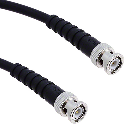 Cinch BNC Series, 609.6 mm, RG59 Coaxial Coaxial Cable 50 Ω, Black, Terminated