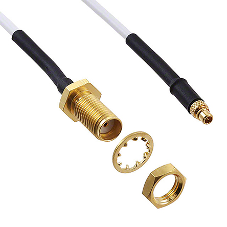 Cinch MMCX, SMA Series, 910 mm, RG178 Coaxial Coaxial Cable 50 Ω, Black, Terminated