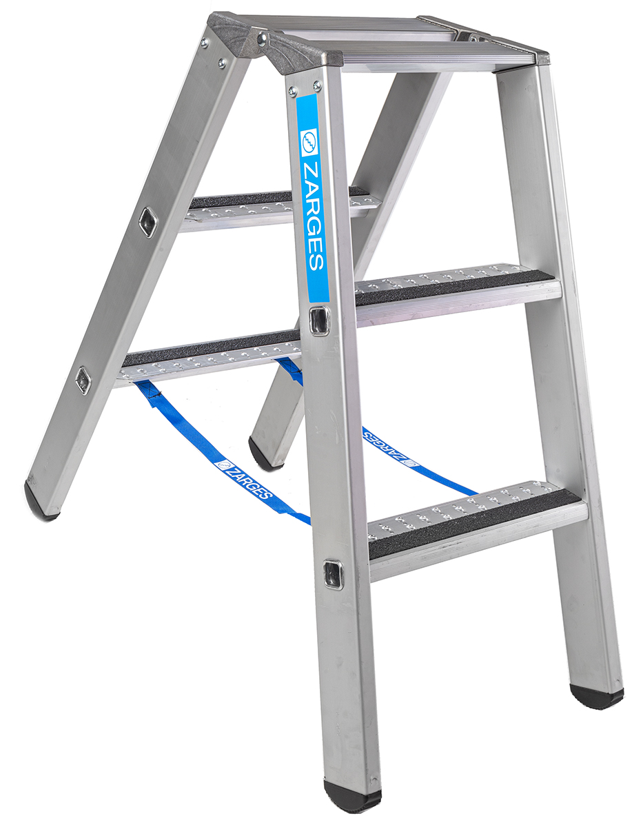 Zarges Aluminium 3 steps Step Ladder, 0.88 m open length