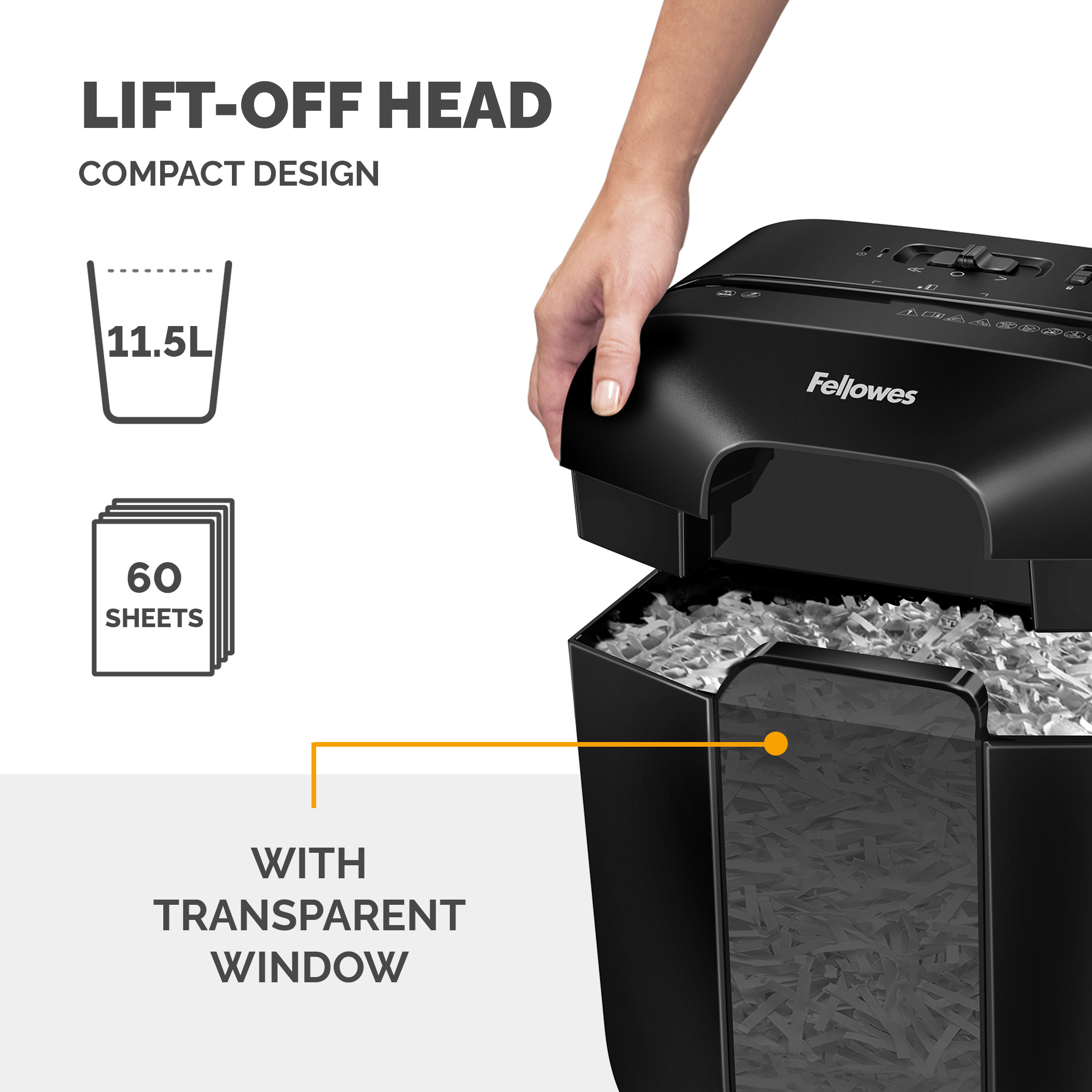 4171101 Fellowes 417 11.5 L Cross Paper Shredder