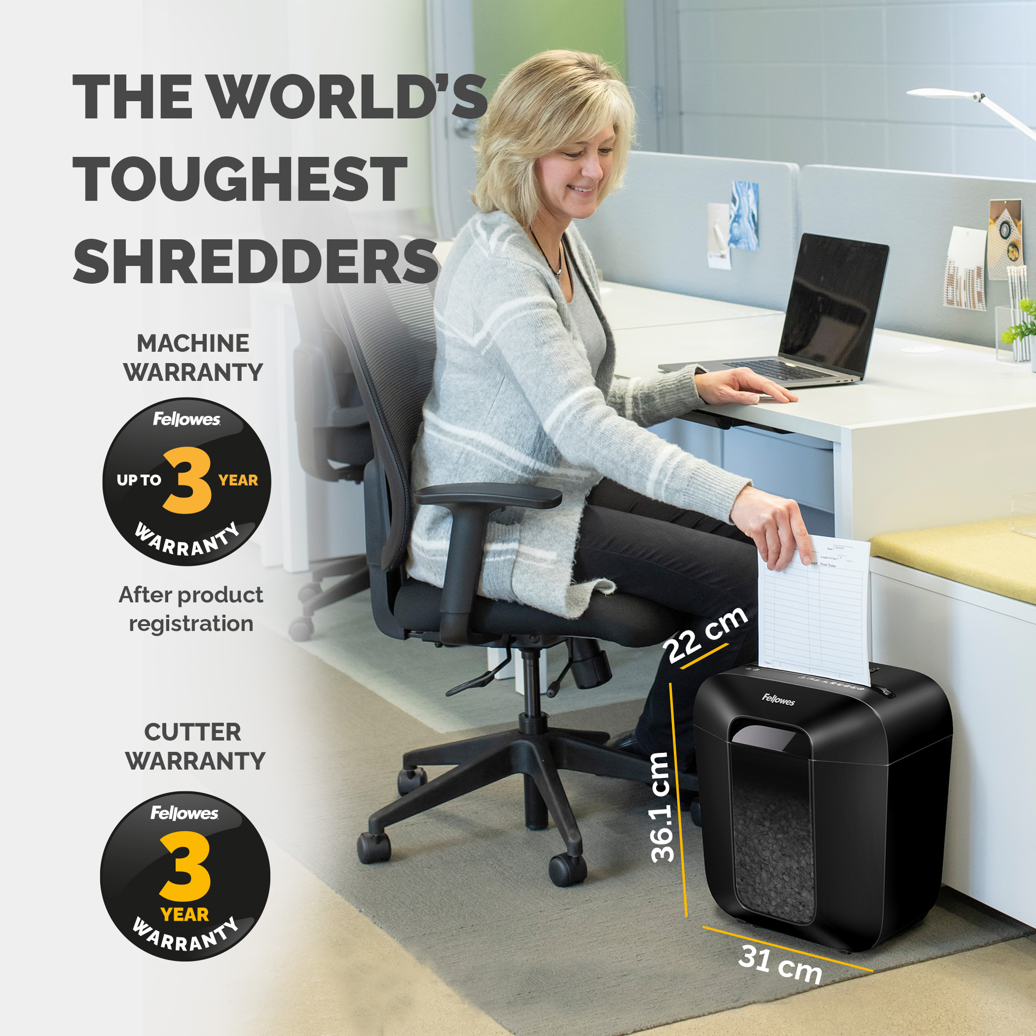4171101 Fellowes 417 11.5 L Cross Paper Shredder