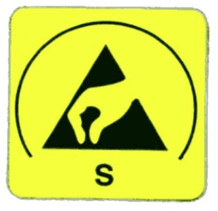 EUROSTAT Yellow, Black ESD Label None Text 25 mm x 25 mm