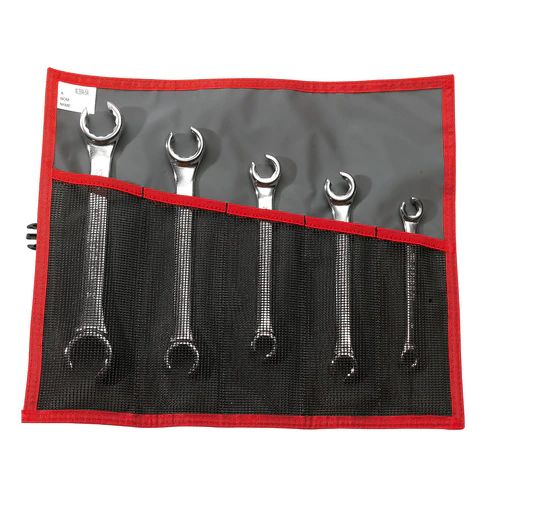 Facom 5-Piece Flare Nut Spanner Set, 8 x 9 to 22 x 24 mm