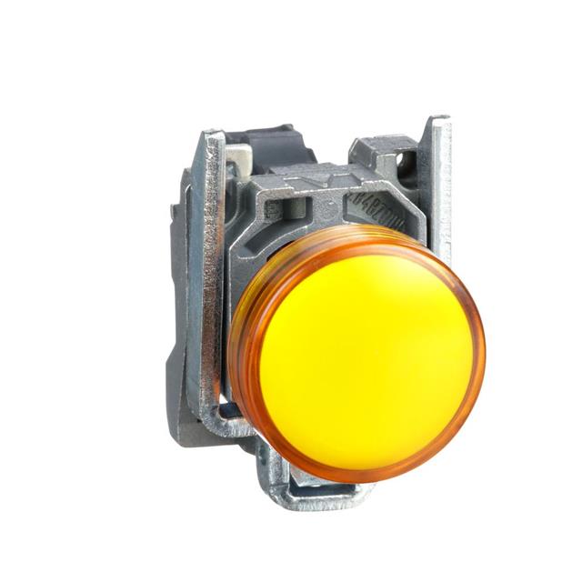 xb4bvg5 Schneider Electric Harmony XB4 Orange LED Pilot Light, 22mm Cutout, IP66, IP67, IP69, IP69K, 120 V ac, 3 A ac, 270 mA dc