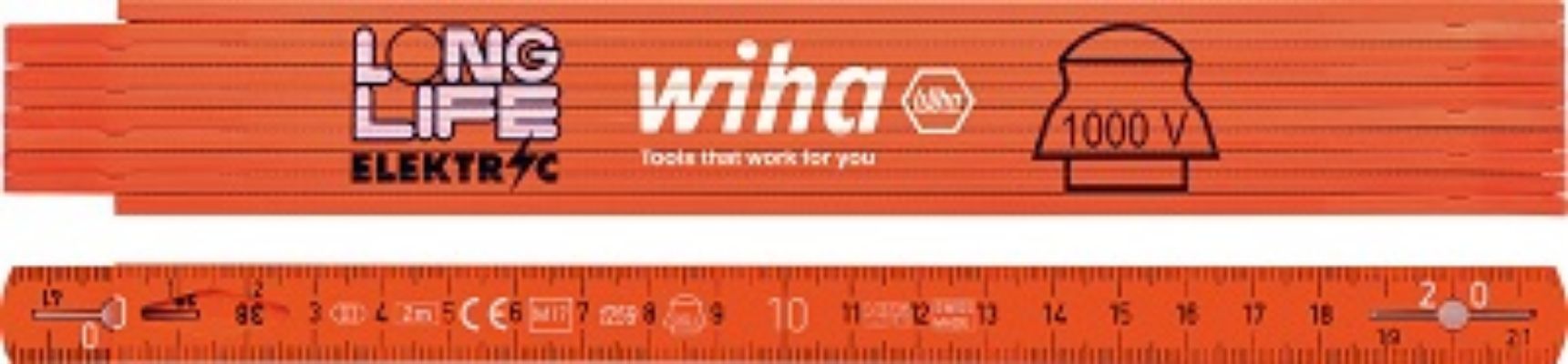 Wiha 2 m Fibreglass Reinforced Polyamide Folding Ruler Metric