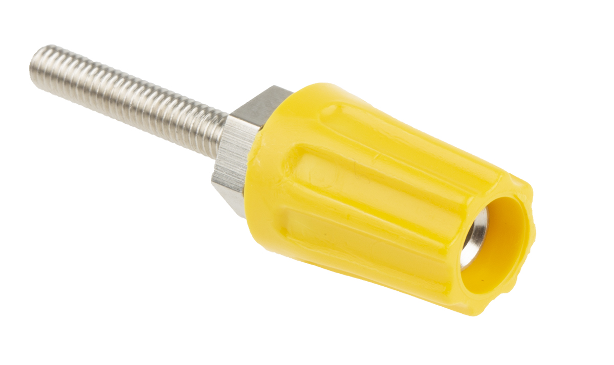 423-245 RS PRO, Yellow 16A Binding Post With Brass Contacts and Nickel Plated