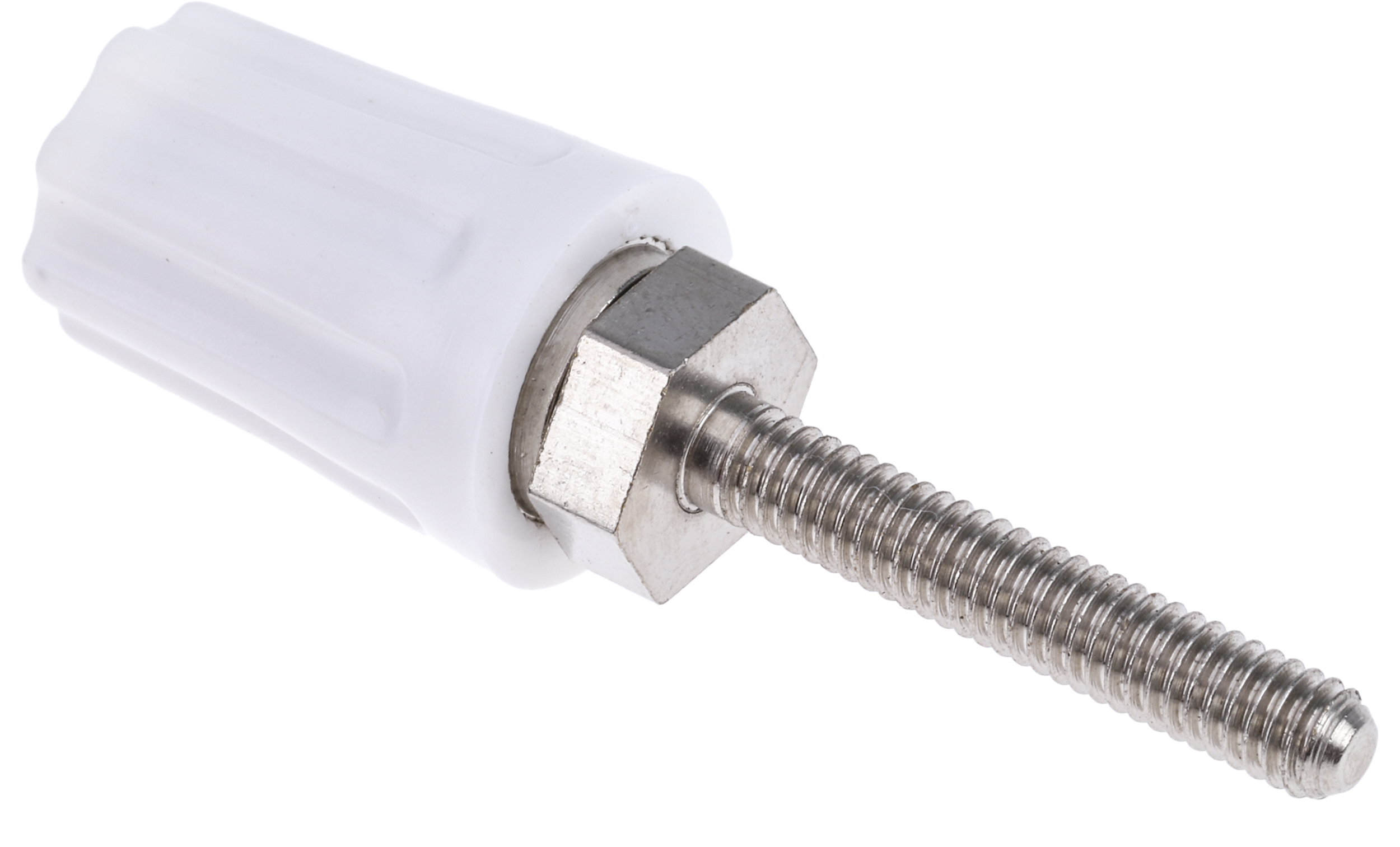 423-251 RS PRO, White 16A Binding Post With Brass Contacts and Nickel Plated