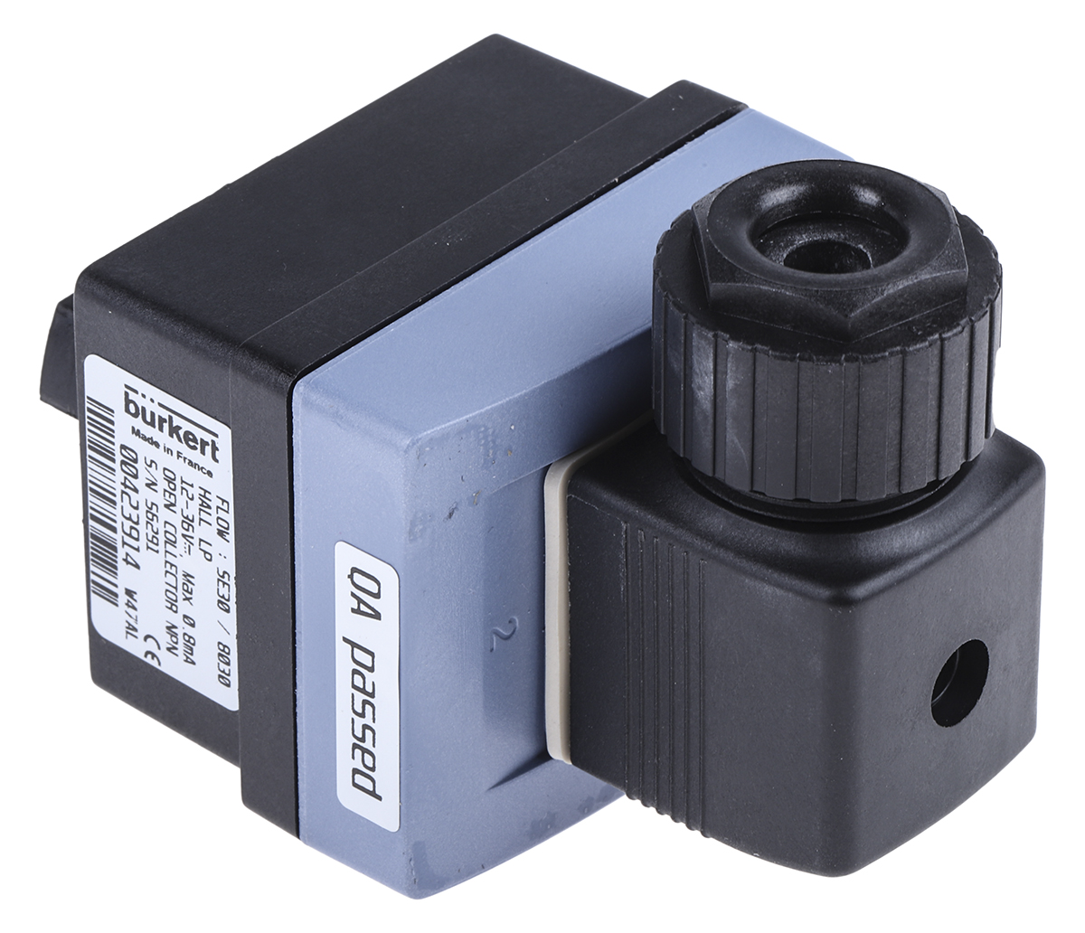 Burkert 8030 Series, Compact Flow Controller, Frequency, NPN Output, 65 mm Pipe 30 V dc