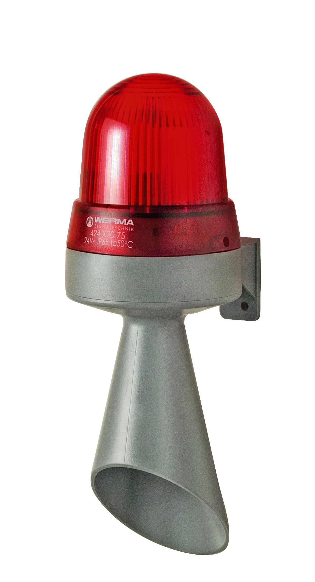 Werma 424 Series Red Horn-Beacon Combination, IP65 230V Wall 98 dB @ 1m