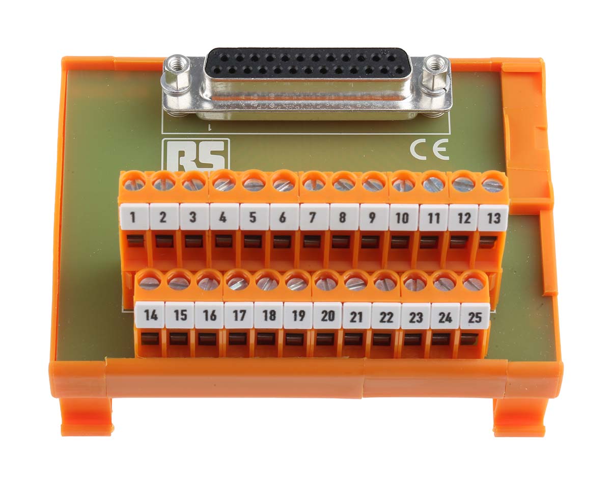 RS PRO 25-Contact Female Interface Module, D-Sub Connector, DIN Rail, 1A
