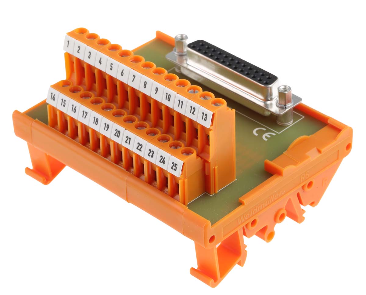 425-112 RS PRO 25-Contact Female Interface Module, D-Sub Connector, DIN Rail, 1A