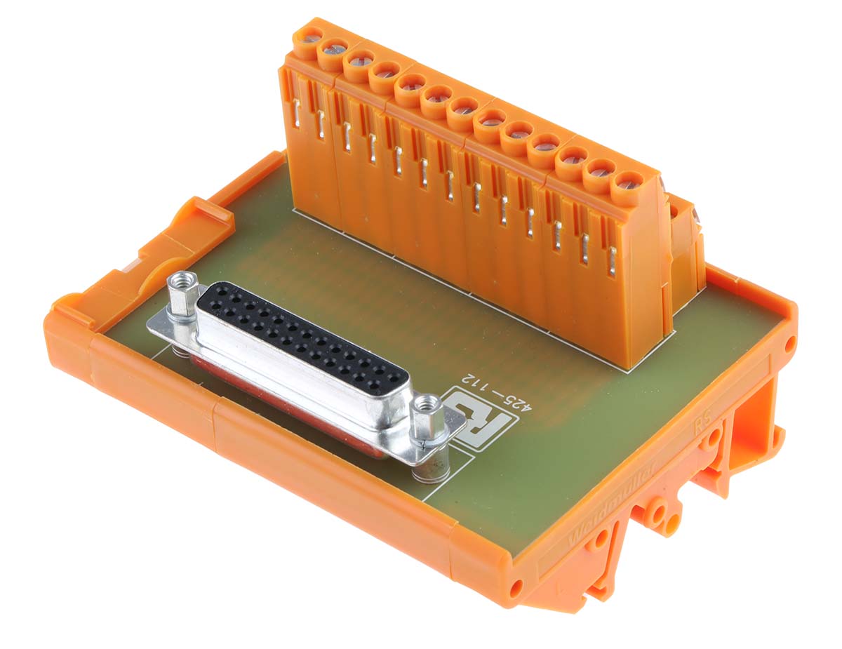 425-112 RS PRO 25-Contact Female Interface Module, D-Sub Connector, DIN Rail, 1A