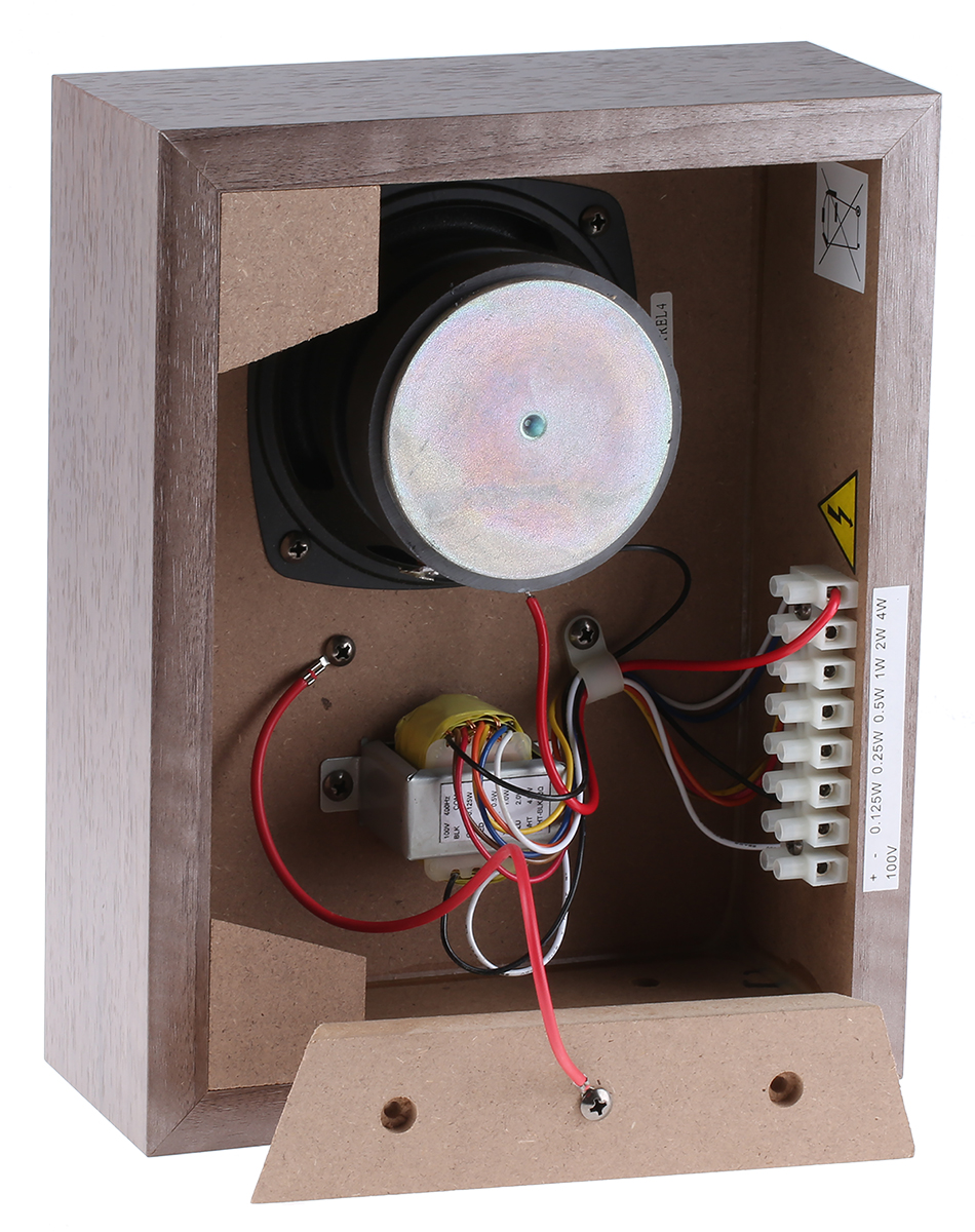 425-4504 RS PRO 4W Brown Cabinet Speaker, 8 Ω, 150 Hz 15 kHz