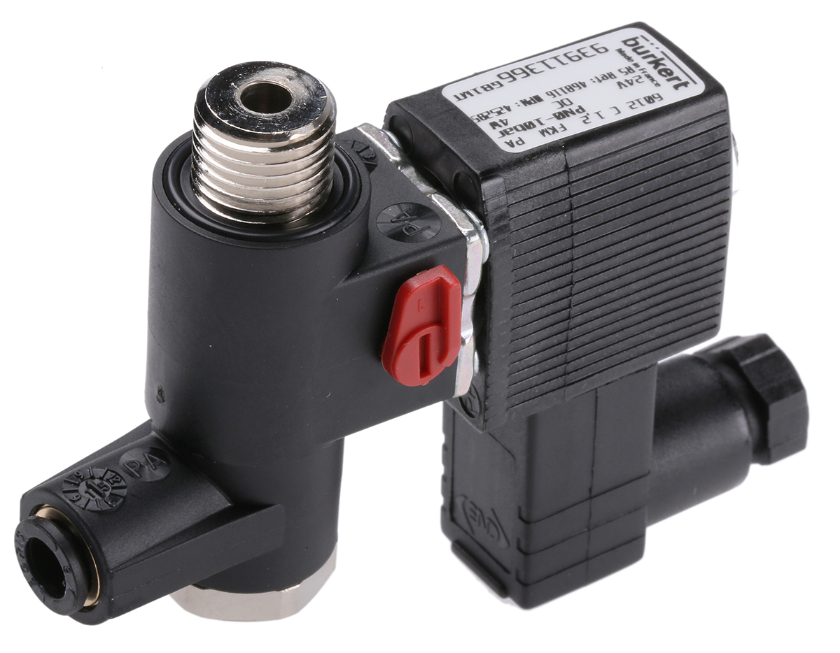 Burkert Solenoid Valve 425285, 3 Port, NC, 24V dc 1/8 in G