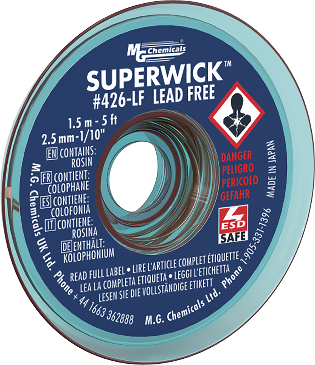 Super Wick 1.5 m Lead Free No Clean De-Soldering Braid, Width 2.5 mm