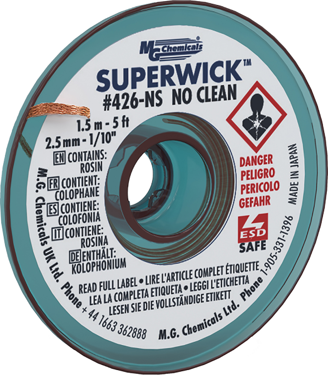Super Wick 1.5 m No Clean De-Soldering Braid, Width 2.5 mm