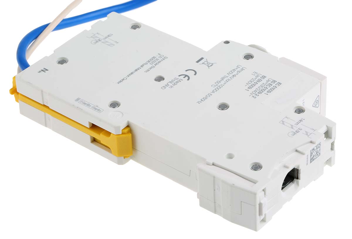 a9d11810 Schneider Electric Residual Current Circuit Breaker with Overload Protection, 10A Current Rating, 1-Pole, 30 mA Trip