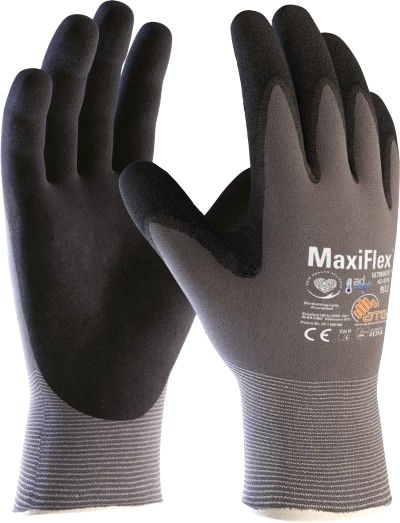 ATG MaxiFlex Ultimate Grey Nylon, Spandex Work Gloves, Size 8, NBR Coating