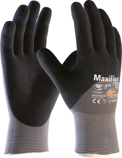 ATG MaxiFlex Ultimate Grey Nylon, Spandex Work Gloves, Size 11, NBR Coating