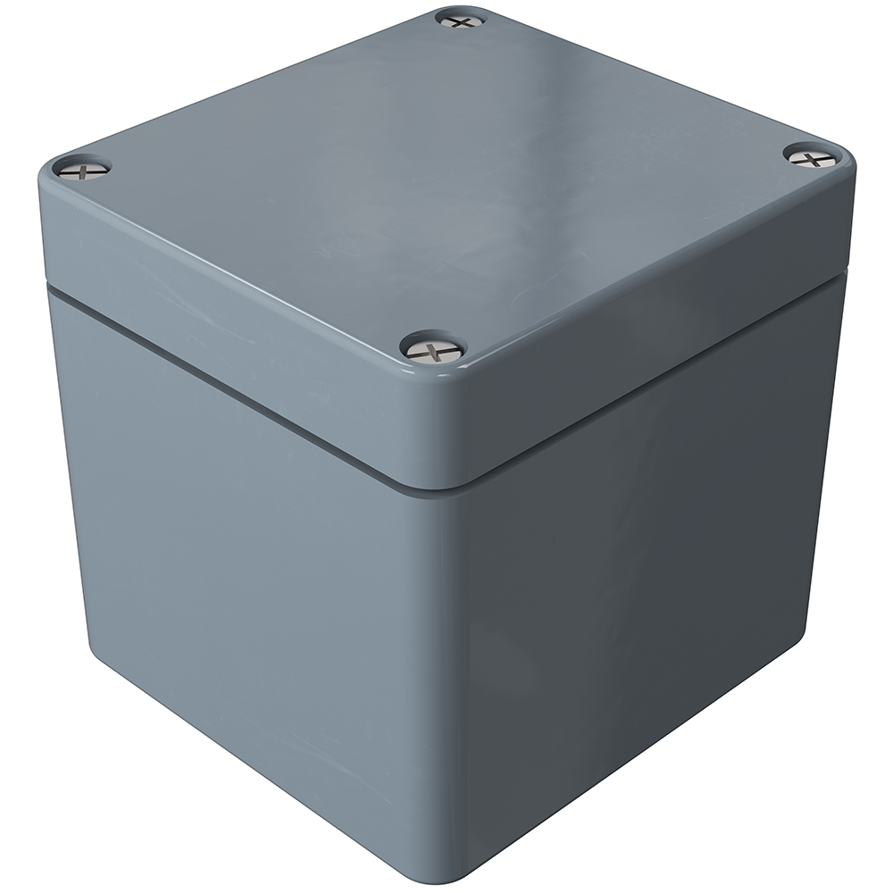 Rose Polyester Standard Series Grey Glass Fibre Reinforced Polyester Enclosure, IP66, IK08, Grey Lid, 80 x 75 x 75.5mm