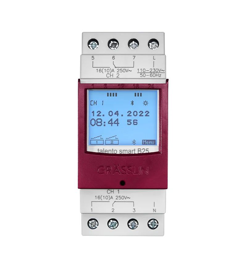 430200021 Grasslin Analogue DIN Rail Time Switch, 2-Channel 230V ac