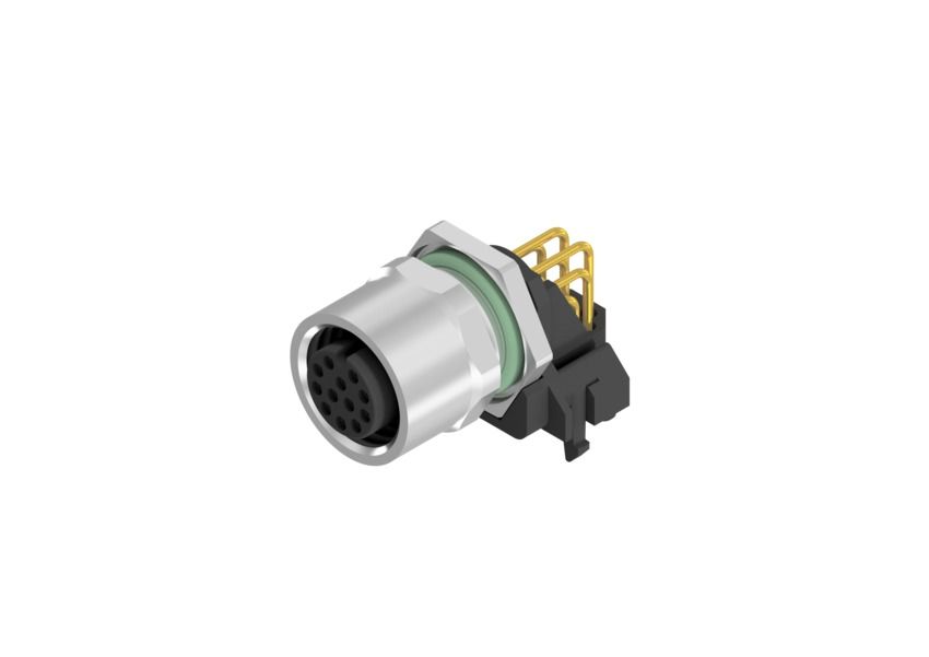 CONEC Circular Connector, 12 Contacts, Screw, M12 Connector, Socket, Female, IP67, SAL Series