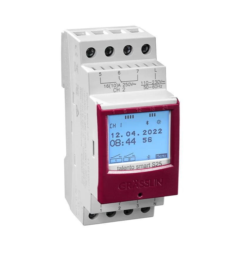 430400011 Grasslin Analogue DIN Rail Time Switch, 2-Channel 230V ac