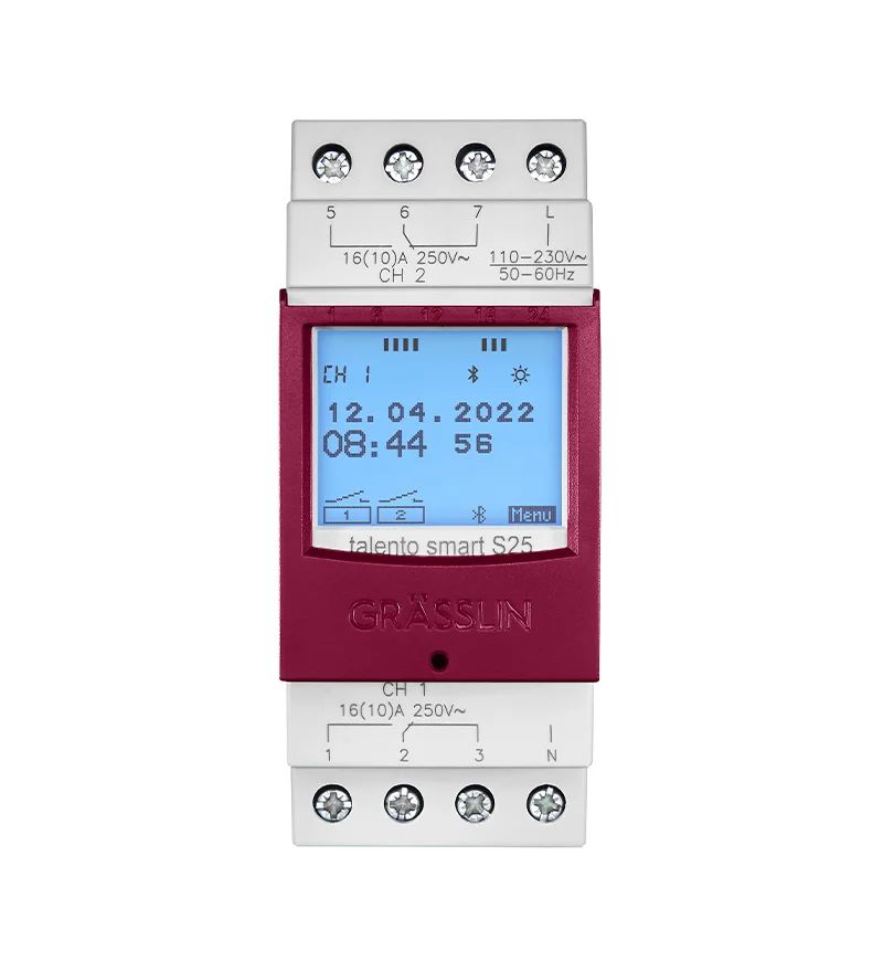 430400011 Grasslin Analogue DIN Rail Time Switch, 2-Channel 230V ac