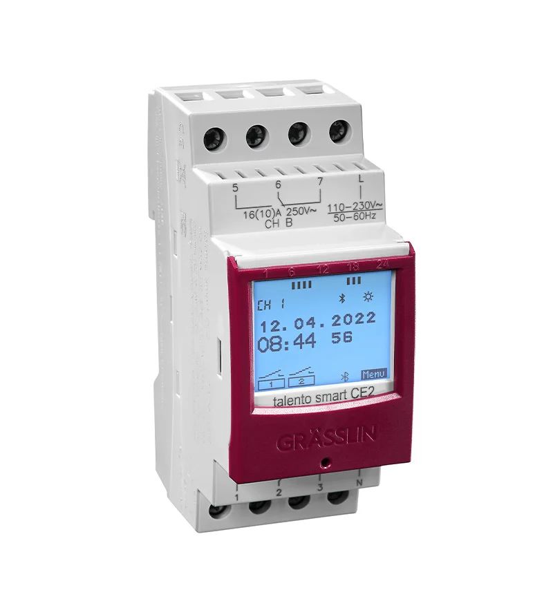 430400041 Grasslin Analogue DIN Rail Time Switch, 2-Channel 230V ac