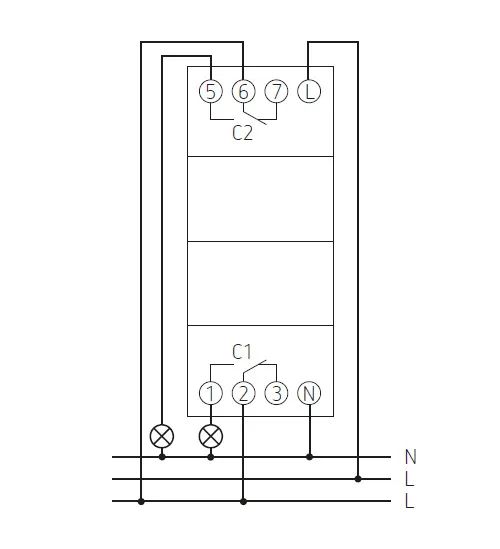 430400041 Grasslin Analogue DIN Rail Time Switch, 2-Channel 230V ac