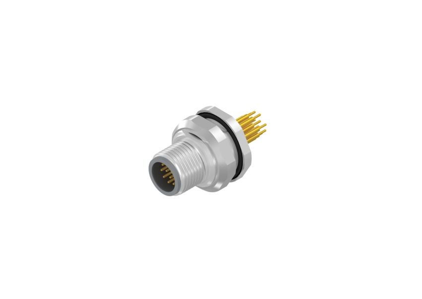 CONEC Circular Connector, 12 Contacts, Panel Mount, M12 Connector, Plug, Male, IP67, 43 Series