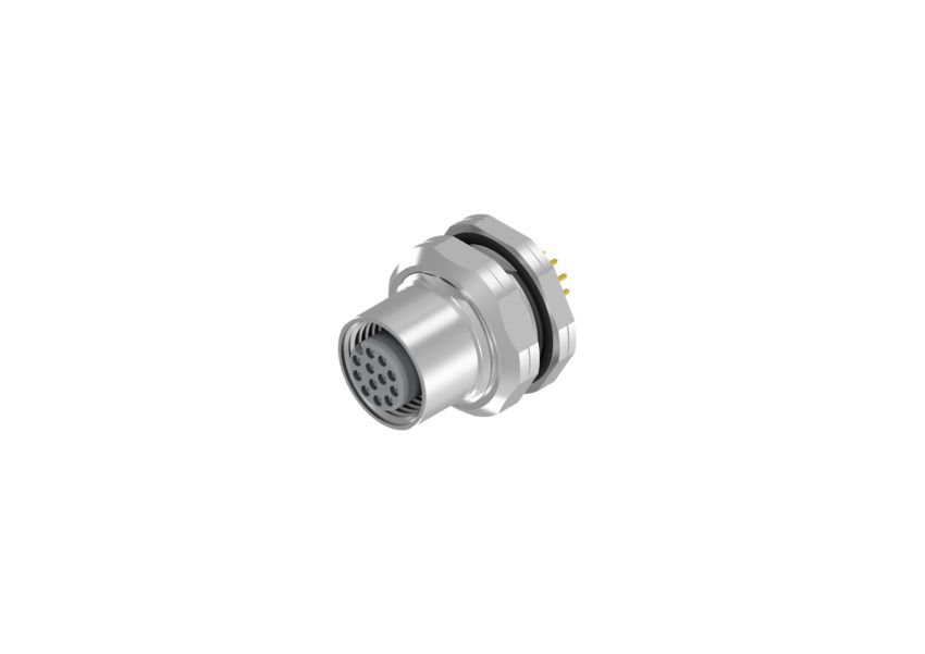 CONEC Circular Connector, 12 Contacts, Panel Mount, M12 Connector, Socket, Female, IP67, 43 Series