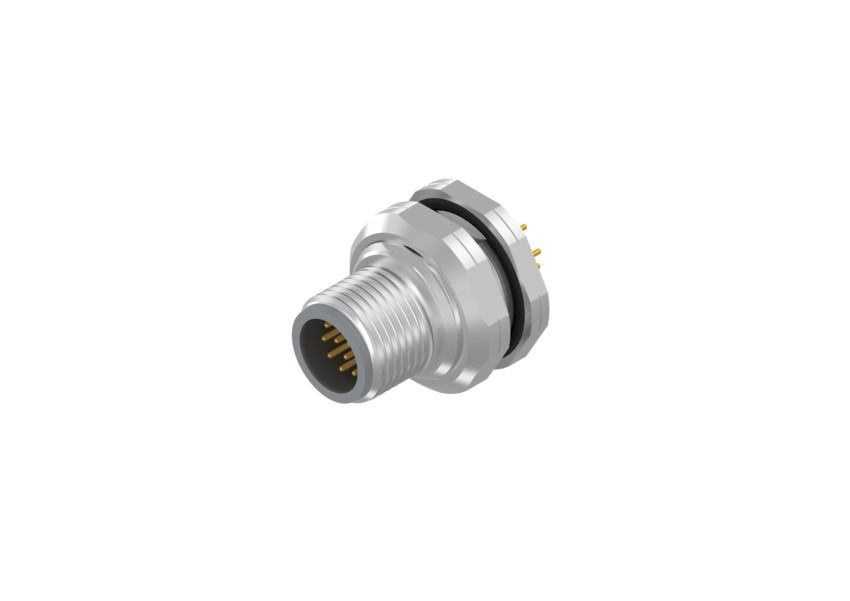 CONEC Circular Connector, 12 Contacts, Panel Mount, M12 Connector, Plug, Male, IP67, 43 Series