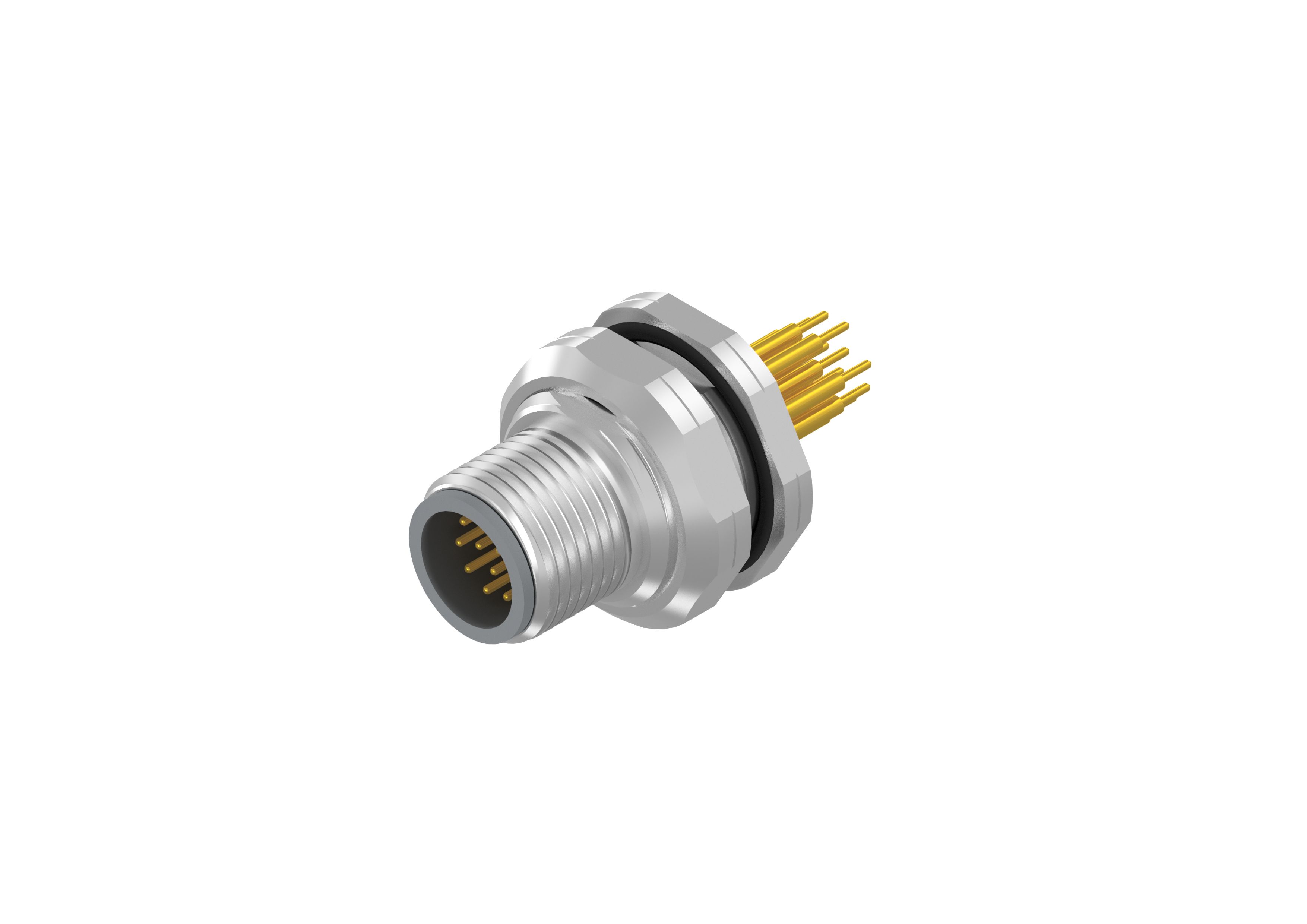 CONEC Circular Connector, 12 Contacts, Panel Mount, M12 Connector, Plug, Male, IP67, 43 Series