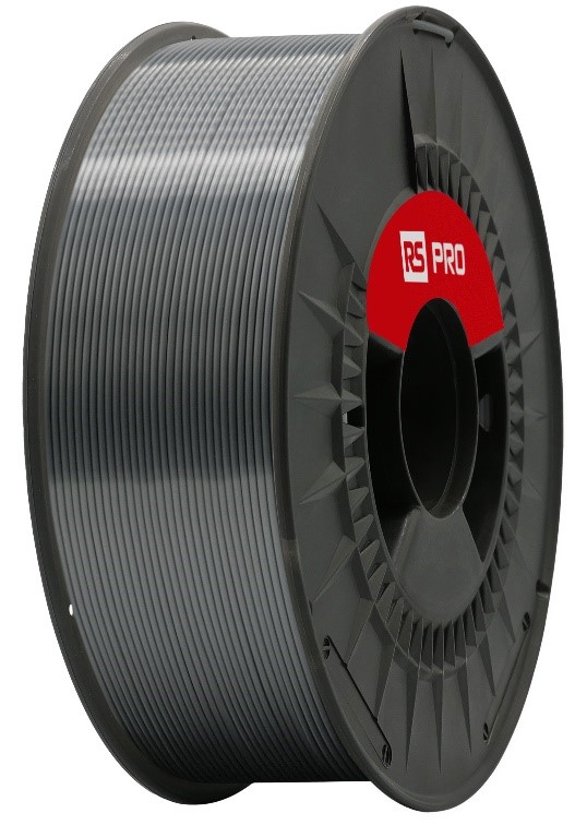 RS PRO 1.75 mm Slate, Grey PLA 3D Printer Filament, 1 kg